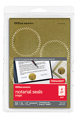 Office Depot® Brand Permanent Self-Adhesive Notarial Seals,