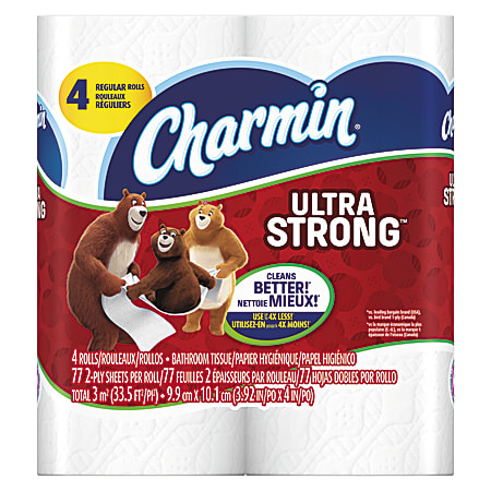 Charmin® Ultra Strong 2-Ply Bathroom Tissue, 77 Sheets Per Roll, Pack Of 4
