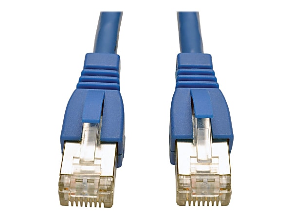 Eaton Tripp Lite Series Cat6a 10G Snagless Shielded STP Ethernet Cable (RJ45 M/M), PoE, Blue, 3 ft. (0.91 m) - Patch cable - RJ-45 (M) to RJ-45 (M) - 3 ft - STP - CAT 6a - snagless, stranded - blue