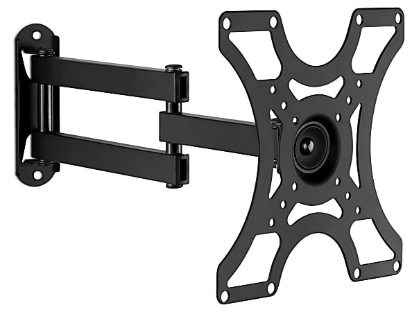 Mount-It! Wall Mount Bracket With Full-Motion Arm For 19 - 42" TVs, 9.2"H x 12.4"W x 2.4"D, Silver