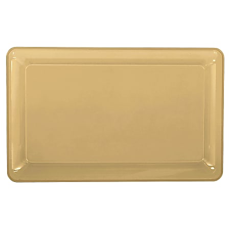 Amscan Plastic Rectangular Trays, 9-1/4" x 14-1/4", Gold, Pack Of 6 Trays 