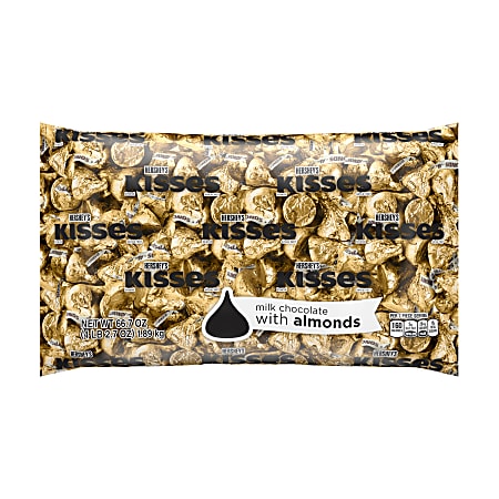 Hershey&#x27;s® Kisses Milk Chocolate With Almonds, 66.7 Oz