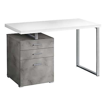 Monarch Specialties Melody 48"W Computer Desk, White/Gray