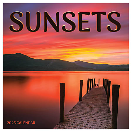 2025 TF Publishing Scenic Mini Calendar, 7" x 7", Sunsets, January To December