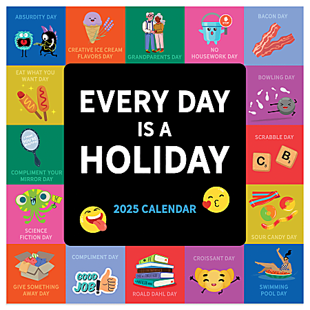 2025 TF Publishing Art & Design Mini Calendar, 7" x 7", Every Day is a Holiday, January To December