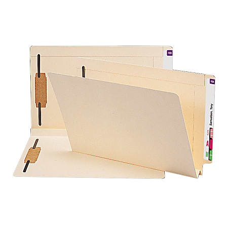 Smead® Manila End-Tab Fastener Folders, 15 1/4" x 9 1/2", Box Of 50