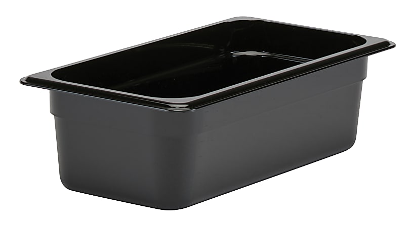 Cambro Camwear GN 1/3 Size 4" Food Pans, 4”H x 7”W 12-3/4”D, Black, Set Of 6 Pans