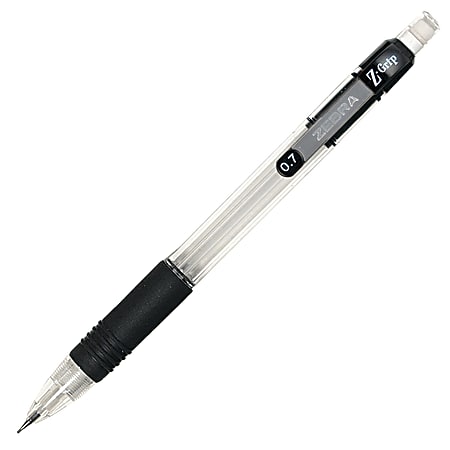 Zebra® Z-Grip™ Mechanical Pencil, 0.7mm, Clear/Black Barrel, Dozen