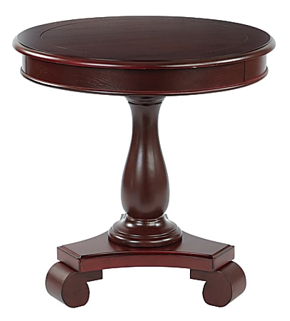 Office Star™ 425 Series Avalon Round Accent Table, 26-1/2"H x 26"W x 26"D, Vintage Wine