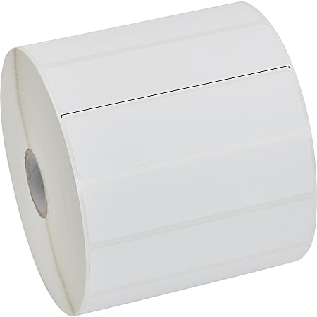 Zebra Z-Perform 2000D Thermal Label - 4"x 1" - Permanent Adhesive - Direct Thermal - White - Paper, Acrylic - 2340 / Roll - Perforated - 6 Roll