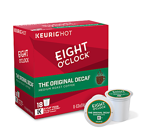 Eight O'Clock® Original Decaffeinated Coffee Single-Serve K-Cup®, 0.4 Oz, Carton Of 18