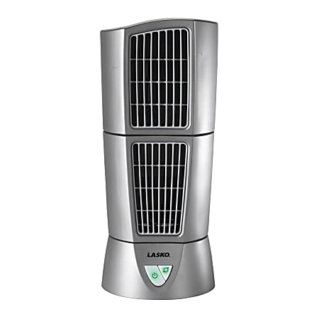 Lasko Wind Tower Fan - 152.4 mm Diameter - 3 Speed - Oscillating - 14" Height x 6" Width x 6" Depth - Platinum