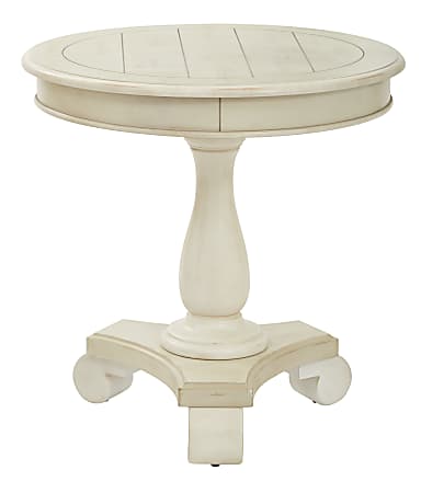 Office Star™ 425 Series Avalon Round Accent Table, 26-1/2"H x 26"W x 26"D, Antique Beige