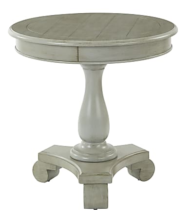 Office Star™ 425 Series Avalon Round Accent Table, 26-1/2"H x 26"W x 26"D, Antique Gray