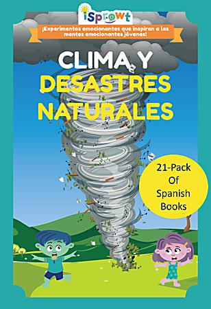 iSprowt Spanish Translation Books, Weather & Natural Disasters, Pack Of 21 Books