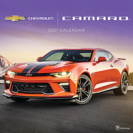TF Publishing Sports Monthly Wall Calendar, 12" x 12", Chevrolet Camaro, January To December 2021