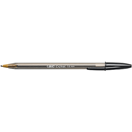 BIC Cristal Bold Ballpoint Pens Extra Bold Point 1.6 mm Translucent Smoked  Barrel Black Ink Pack Of 24 Pens - Office Depot