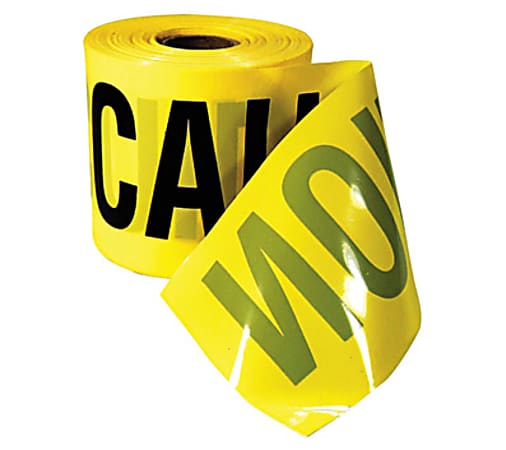 Empire Safety Barricade Caution Tape, 3" x 200 ft, Yellow w/Black Print