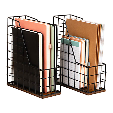 Mind Reader Vertical File Organizer, 12”H x 9-3/4”W x 4”D, Black, Total Qty 1