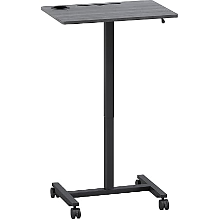 Lorell® 20"W Height-Adjustable Mobile Computer Desk, Weathered Charcoal