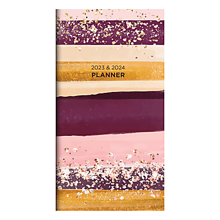 TF Publishing 2-Year Small Monthly Pocket Planner, 3-1/2" x 6-1/2", Glitter, January 2023 To December 2024