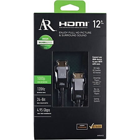 Acoustic Research 12ft Silver Series HDMI Cable