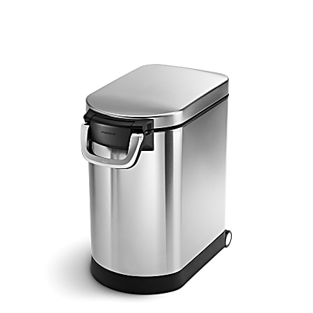 simplehuman Pet Food Can, 464 Oz, Brushed Silver