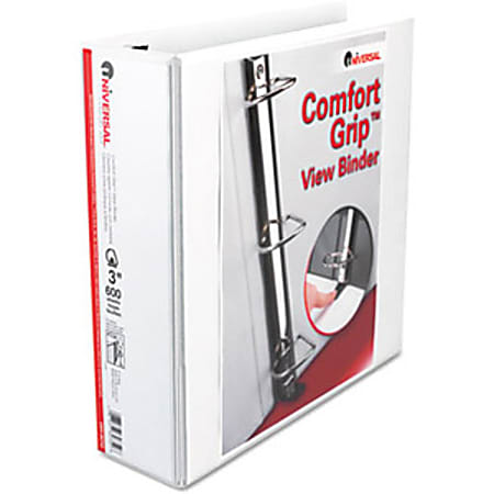 Universal Ring Binder - 3" Binder Capacity - Letter - 8 1/2" x 11" Sheet Size - D-Ring Fastener(s) - Internal Pocket(s) - White - Heavyweight, Snag-free, Sturdy - 1 Each