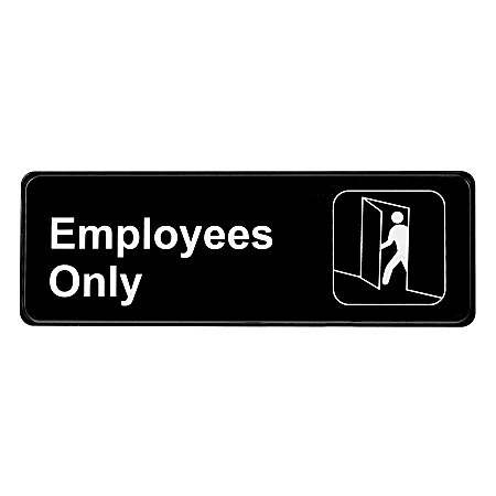 Alpine Employees Only Signs, 3" x 9", Black/White, Pack Of 15 Signs