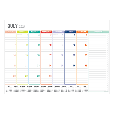 2024-2025 TF Publishing Academic Medium Monthly Desk Pad Blotter, 12” x 17”, Blocks, July To June