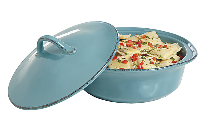 Rachael Ray Cucina Covered Casserole, 2 Qt, Blue