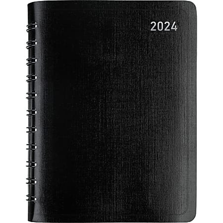 2024 Office Depot Brand Daily Planner 4 x 6 Black January To