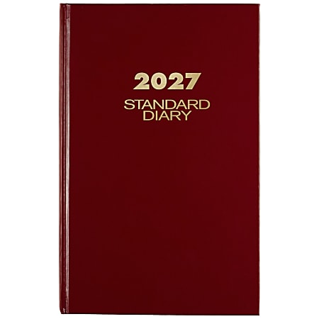 AT-A-GLANCE® Standard Diary® 2027 Daily Diary, Red, Large, 7 3/4" x 12"