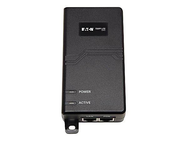 Eaton Tripp Lite Series Gigabit PoE+ Midspan Active Injector - IEEE 802.3at/802.3af, 30W, 1 Port - PoE injector - AC 100-240 V - 30 Watt - output connectors: 1 - black