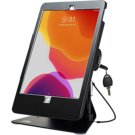 CTA Digital Desktop Anti-Theft Stand for iPad Air 3 (2019), iPad Pro 10.5 and 10.2-inch iPad (7th/ 8th/ 9th Gen) Black - PADDASB10