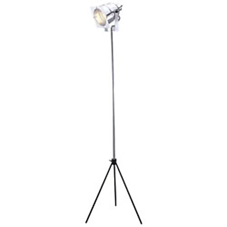 Adesso® Spotlight Floor Lamp, 61", Black/Chrome