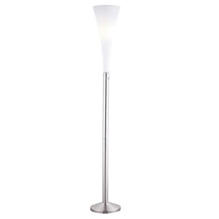 Adesso® Mimosa Floor Lamp, 73"H, Satin Steel/White
