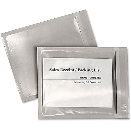 Quality Park 46996 Packing List Clear Envelopes - Packing List - 4 1/2" Width x 6" Length - Adhesive - Poly - 1000 / Carton - Clear