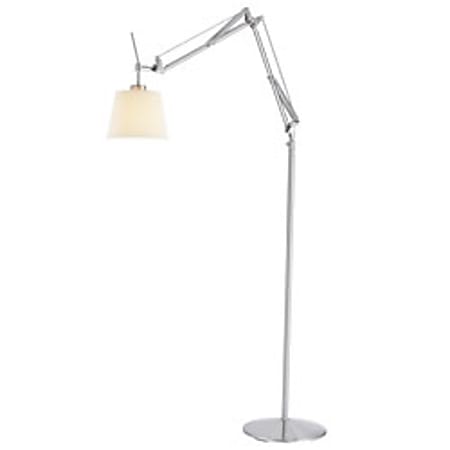 Adesso® Architect Floor Lamp, Satin Steel/Natural
