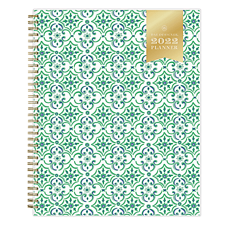 Day Designer RY22 Daily/Monthly Planner, 8-1/2" x 11", Kismet Tile, January To December 2022, 132448