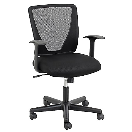BarcaLounger Mesh Mid-Back Task Chair, Black/Black