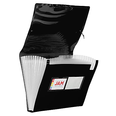 JAM Paper® Letter Size Expanding File, 8" Expansion, 8-1/2" x 11", Black