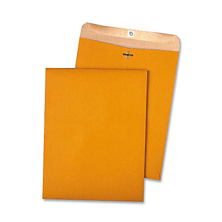 Quality Park Clasp Envelopes, 9" x 12", 100% Recycled, Kraft, Pack Of 100