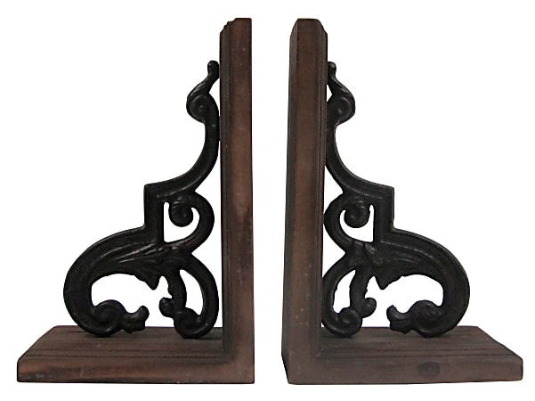 Realspace™ Bookends, 9"H x 11-3/4"W x 4"D, Weathered Brown, Set Of 2 Bookends