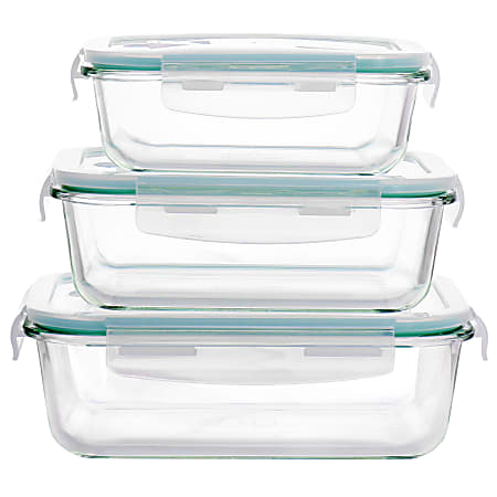 Glass Food Storage Containers with Lids 6 Piece Glass Meal Prep