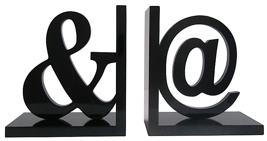 Realspace™ Ampersand And At Symbol Bookends, Weathered Brown, Set Of 2 Bookends