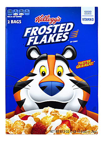 Kelloggs Frosted Flakes Cereal 61.9 Oz Box - Office Depot