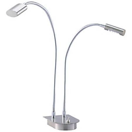 Adesso® Eternity Double Desk Lamp, Satin Steel