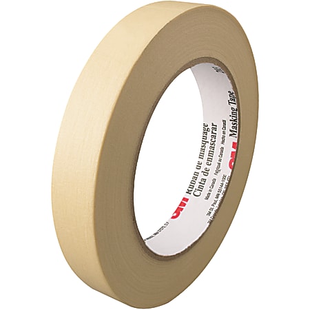 3M™ 203 Masking Tape, 3" Core, 0.75" x 180', Natural, Pack Of 12