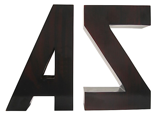 Realspace™ Bookends, 7-3/4"H x 10"W x 3-1/4"D, Warm Medium Brown, Set Of 2 Bookends